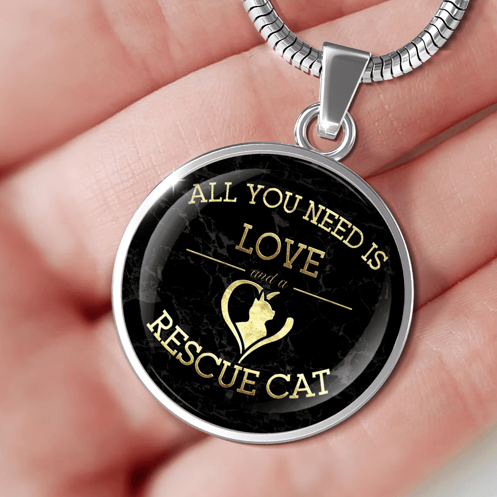 Love And A Rescue Cat - Pendant.