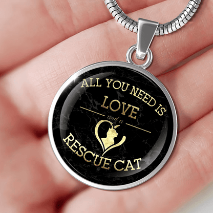 Love And A Rescue Cat - Pendant.