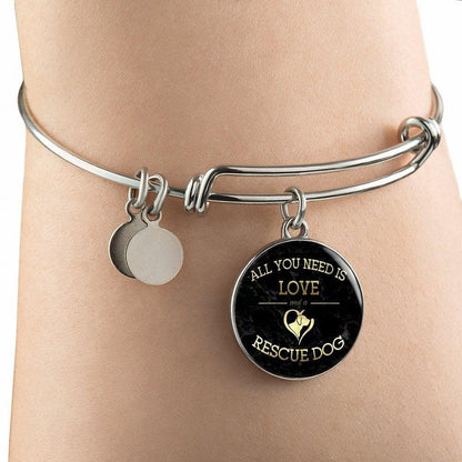 Love And A Rescue Dog - Bangle.