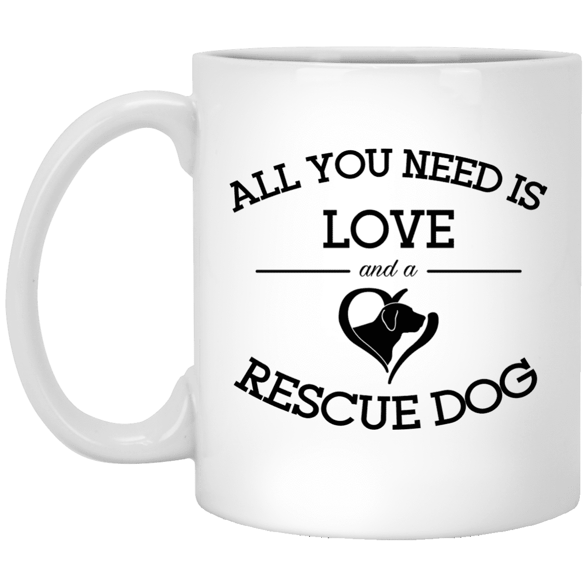 Love and a Rescue Dog - Mugs.