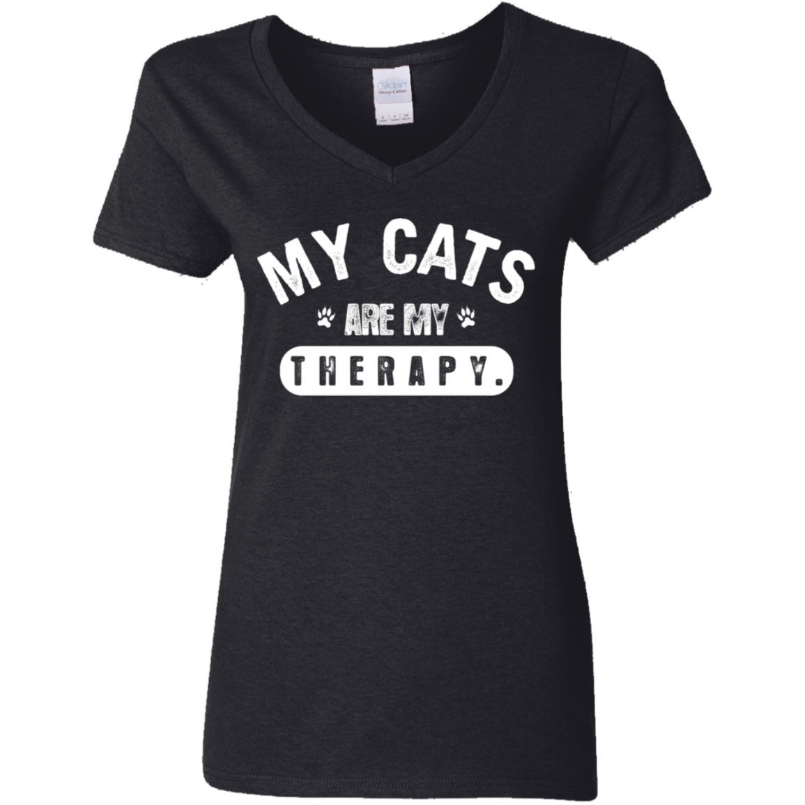 My Cats Are My Therapy - Ladies V Neck.