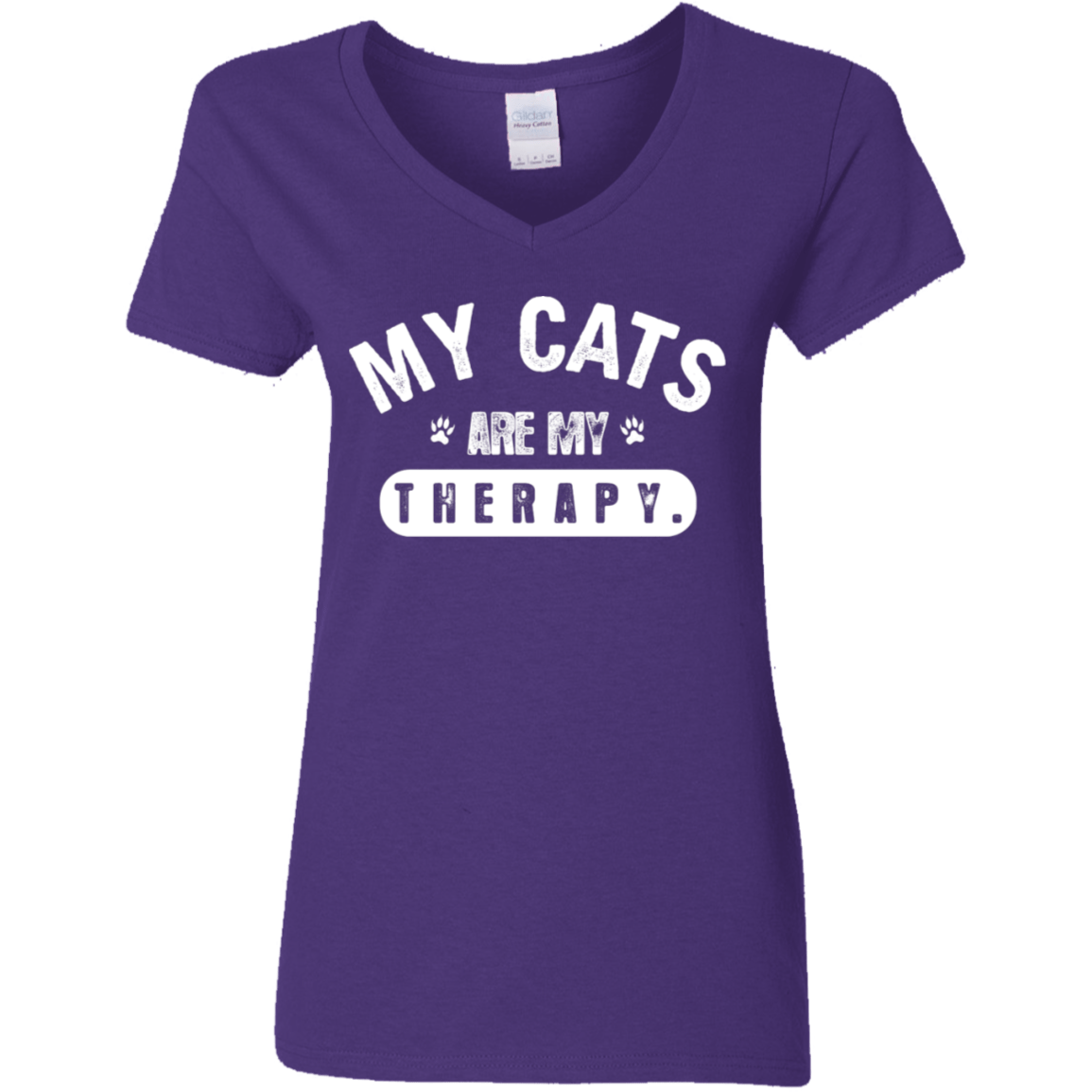 My Cats Are My Therapy - Ladies V Neck.