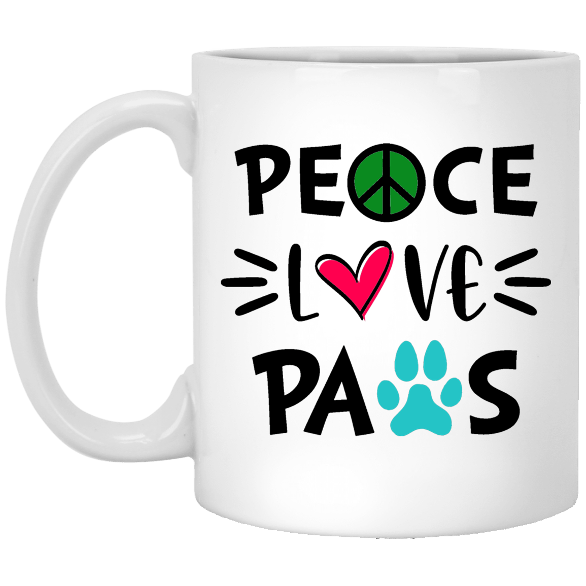 Peace Love Paws - Mugs.