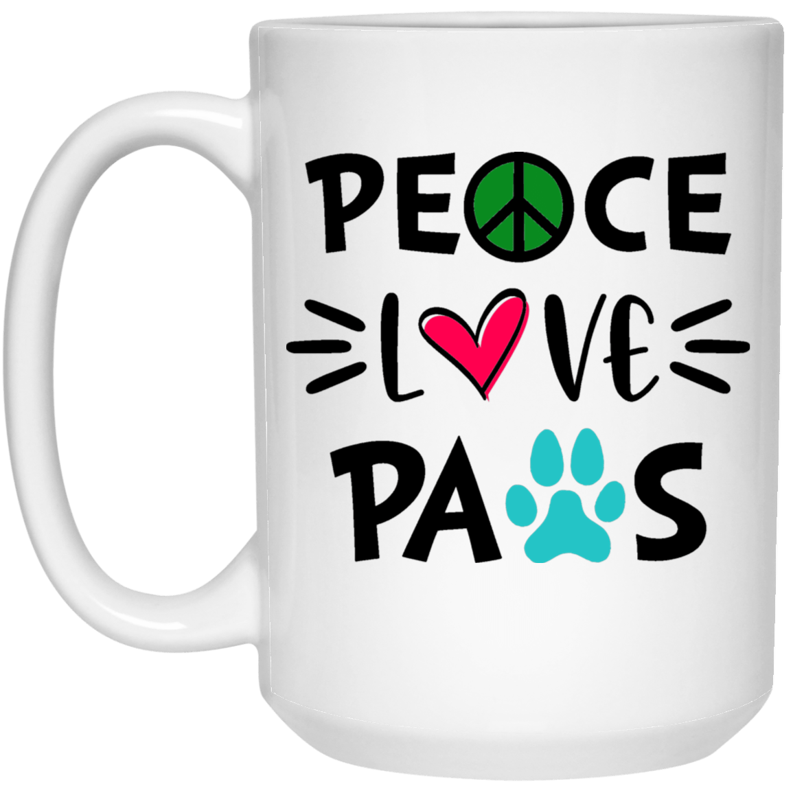 Peace Love Paws - Mugs.