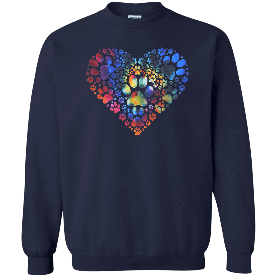 Multi-Colored Pawprint Heart - Sweatshirt.
