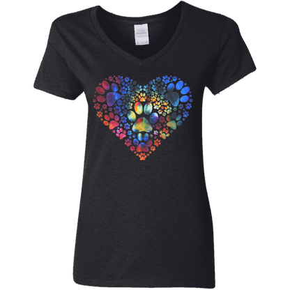 Multi- Colored Pawprint Heart.