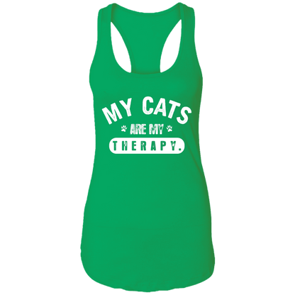 My Cats Are My Therapy - Ladies Racer Back Tank.