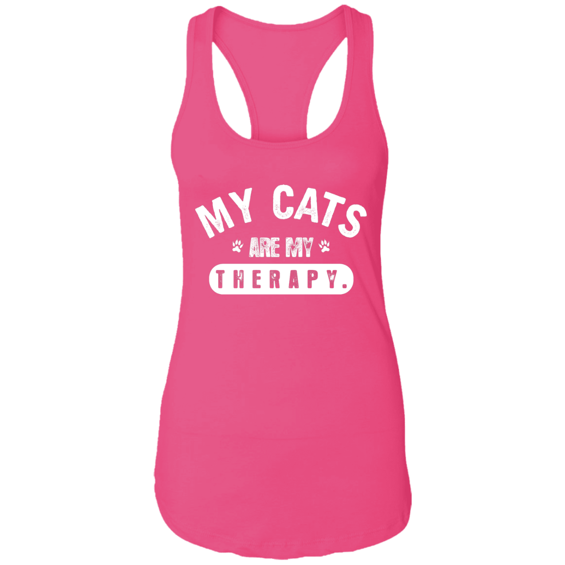 My Cats Are My Therapy - Ladies Racer Back Tank.