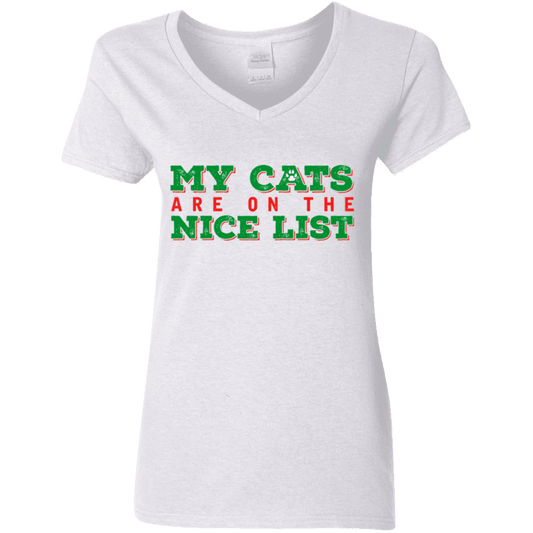 My Cats Are On The Nice List - Ladies V Neck.