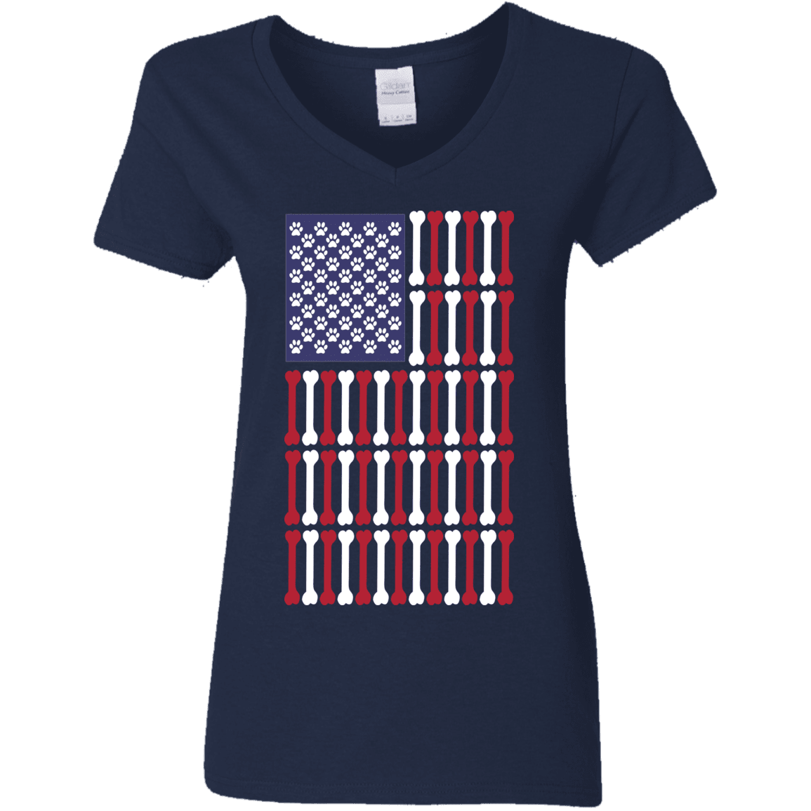 Patriot Flag - Ladies V Neck.