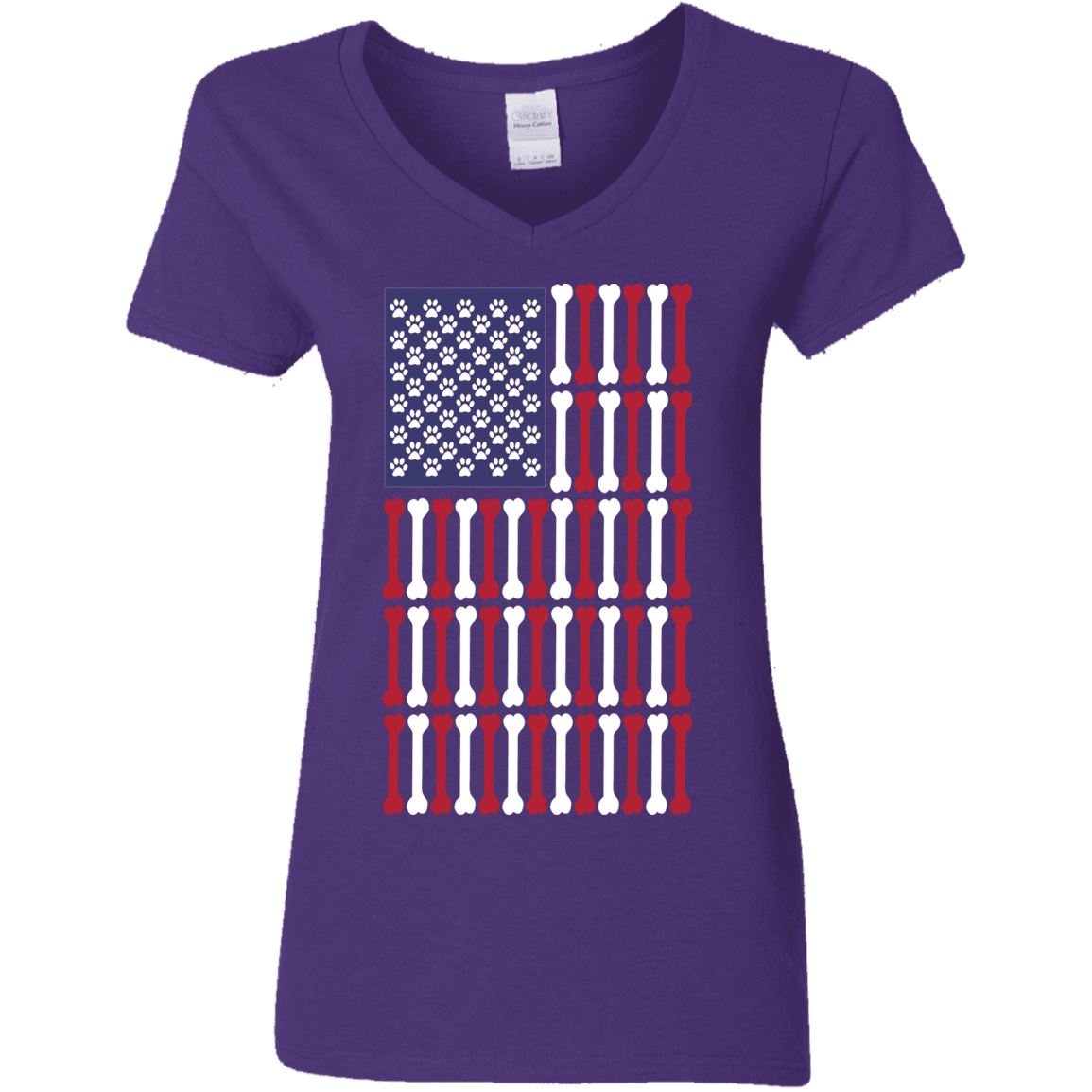 Patriot Flag - Ladies V Neck.
