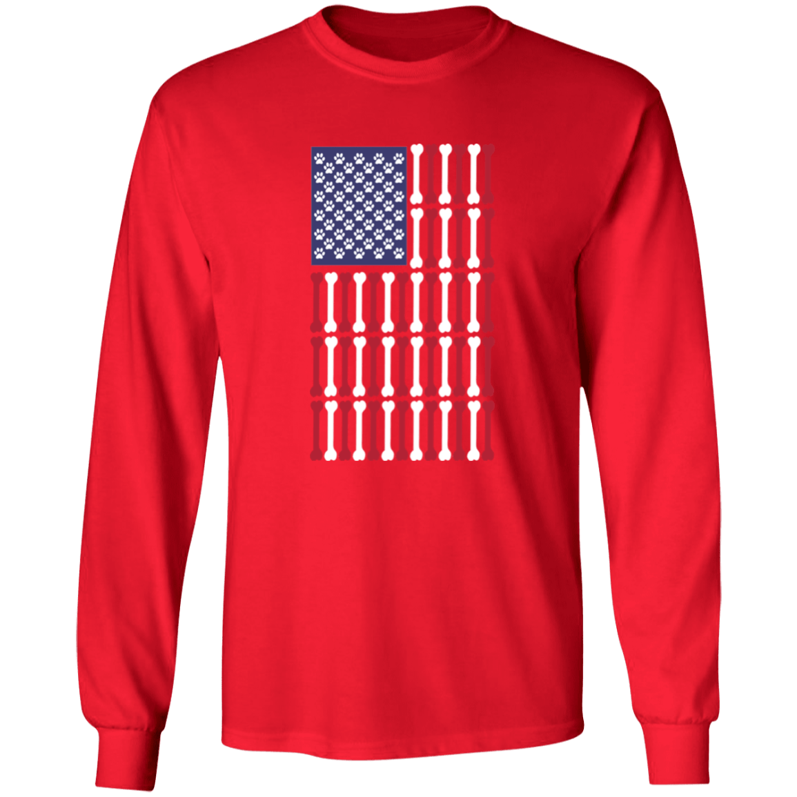 Patriot Flag - Long Sleeve T Shirt.
