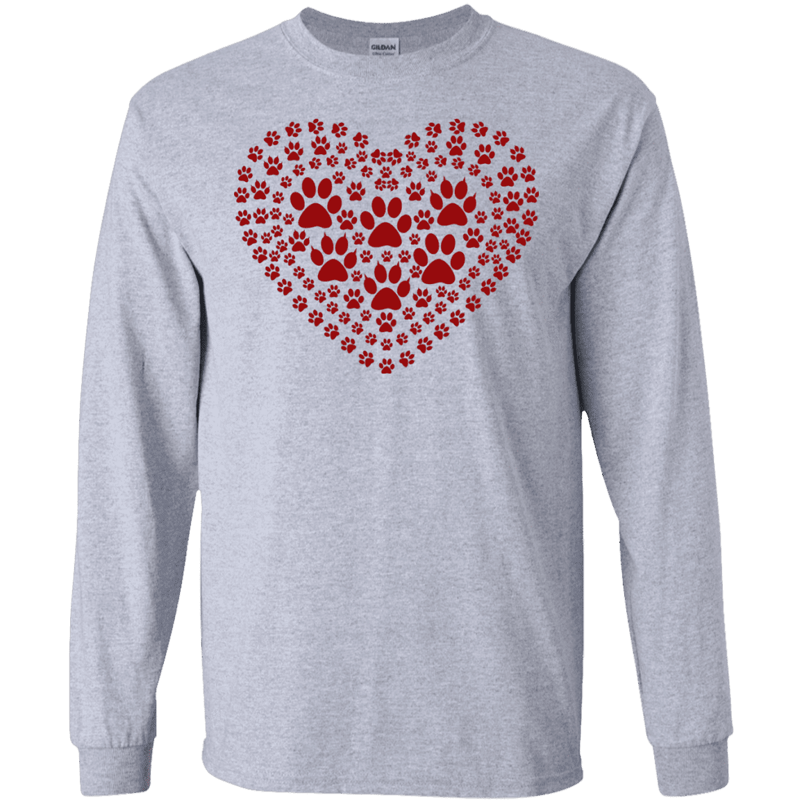 Pawprint Heart - Long Sleeve T Shirt.