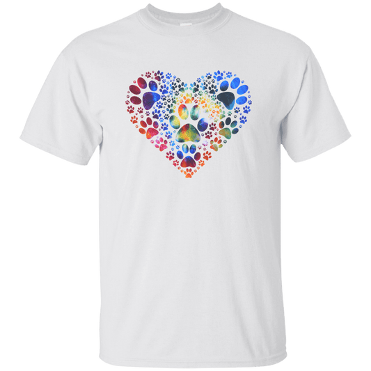 Pawprint Heart - White T Shirt.