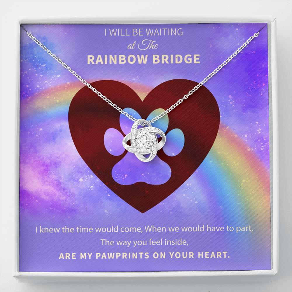 Pawprints On Your Heart - Love Knot Necklace.