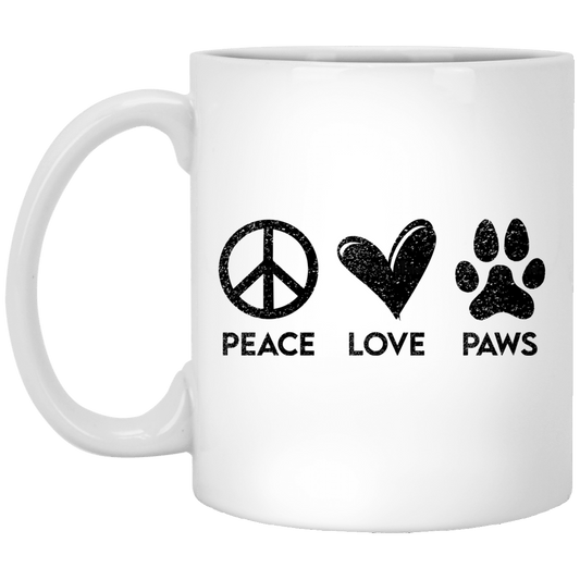 Peace Love Paws Signs - Mugs.