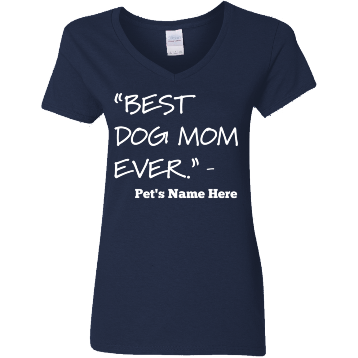Personalized Best Dog Mom Ever - Ladies V Neck.