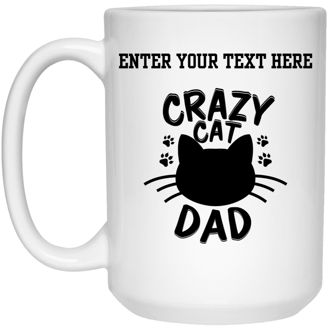 Personalized Crazy Cat Dad - Mugs.