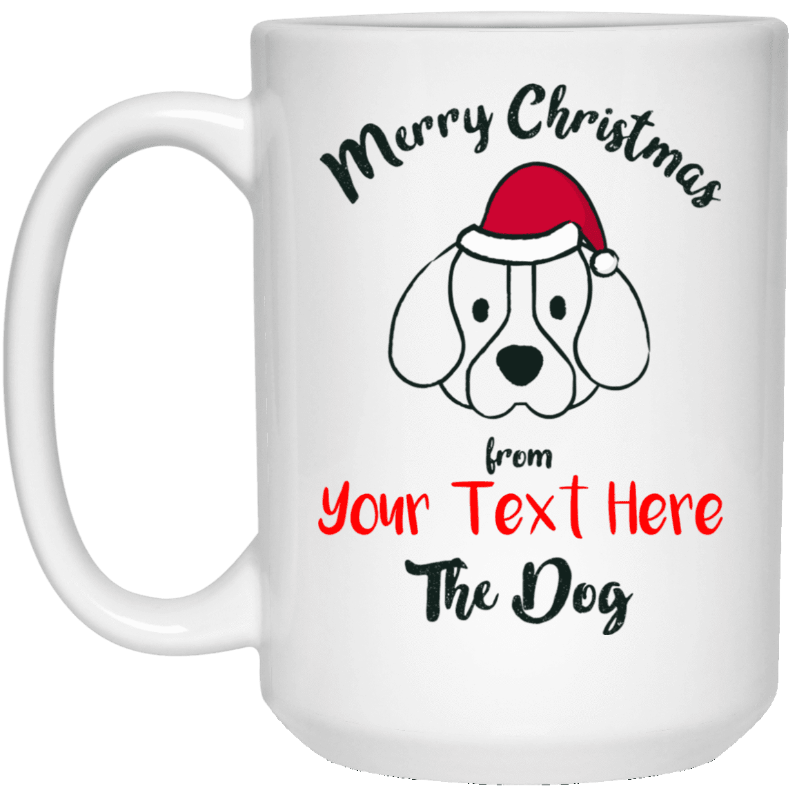 Personalized Merry Christmas From The Dog - Mugs.