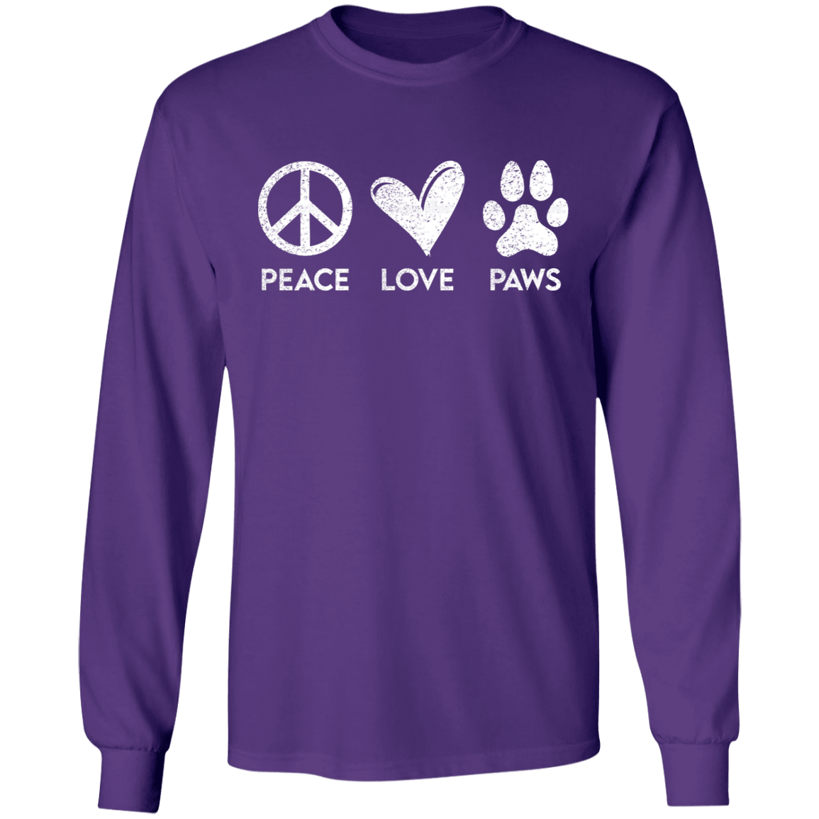 Peace Love Paws Signs  - Long Sleeve T Shirt.