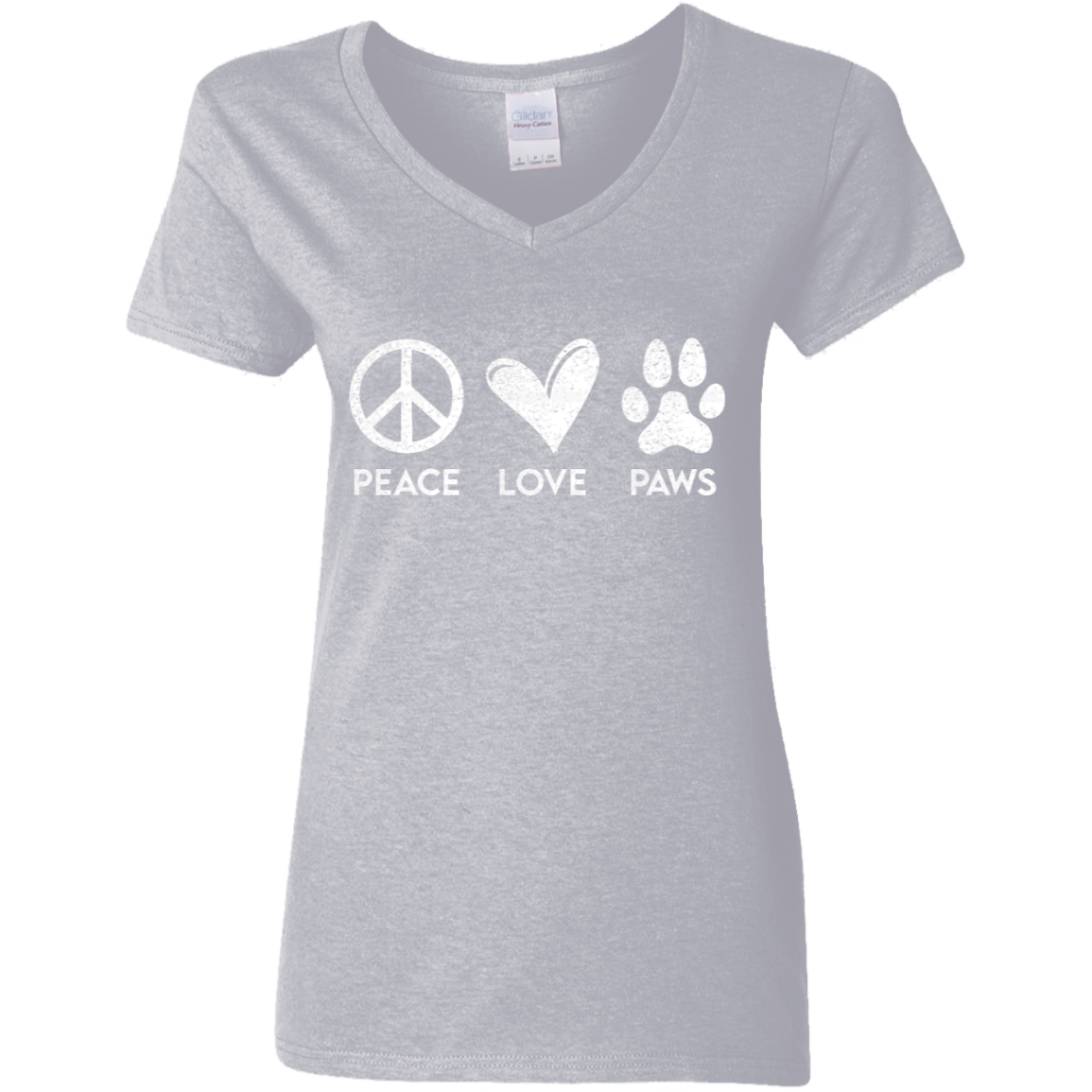 Peace Love Paws Signs  - Ladies V Neck.