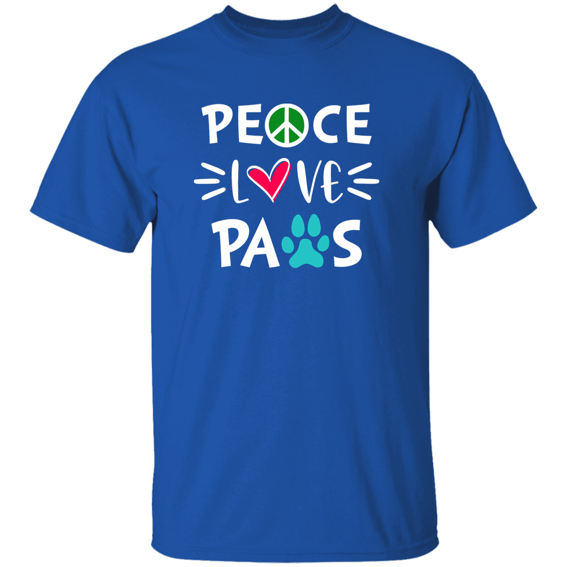 Peace Love Paws - T Shirt.