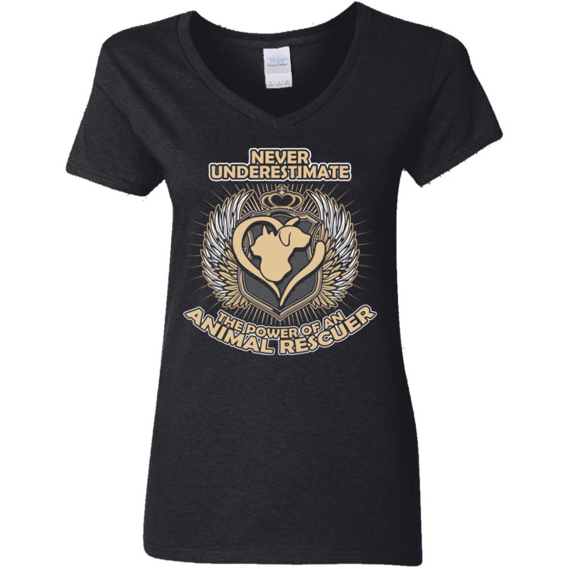 Power Of An Animal Rescuer - Ladies V Neck.