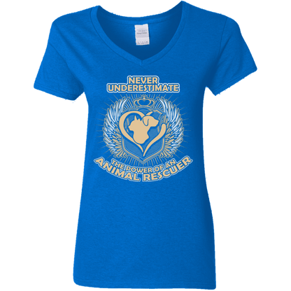 Power Of An Animal Rescuer - Ladies V Neck.