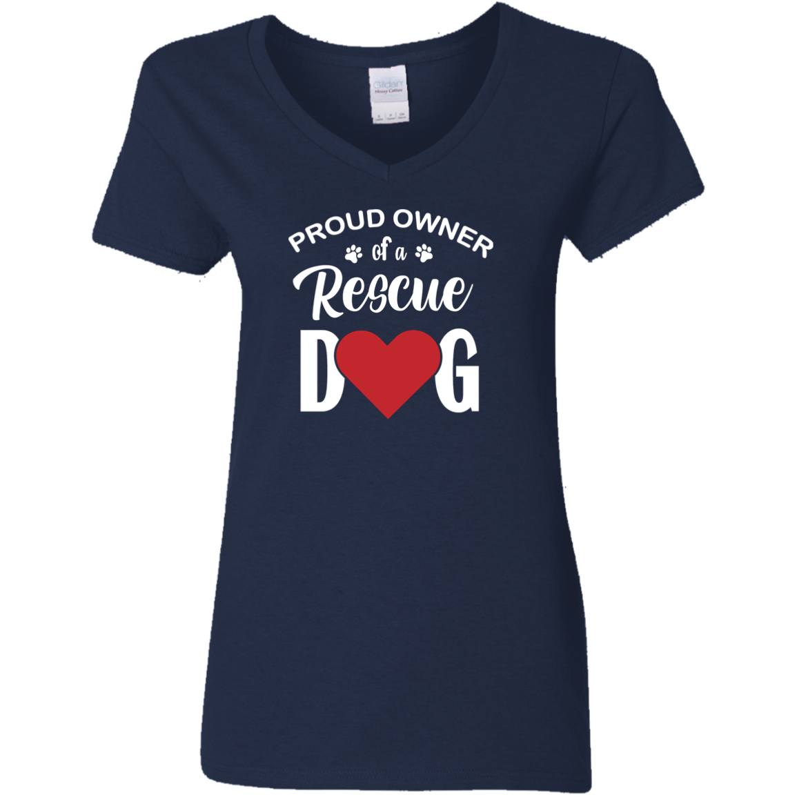 Proud Owner Of A Rescue Dog - Ladies V Neck.