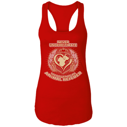Power Of An Animal Rescuer - Ladies Racer Back Tank.