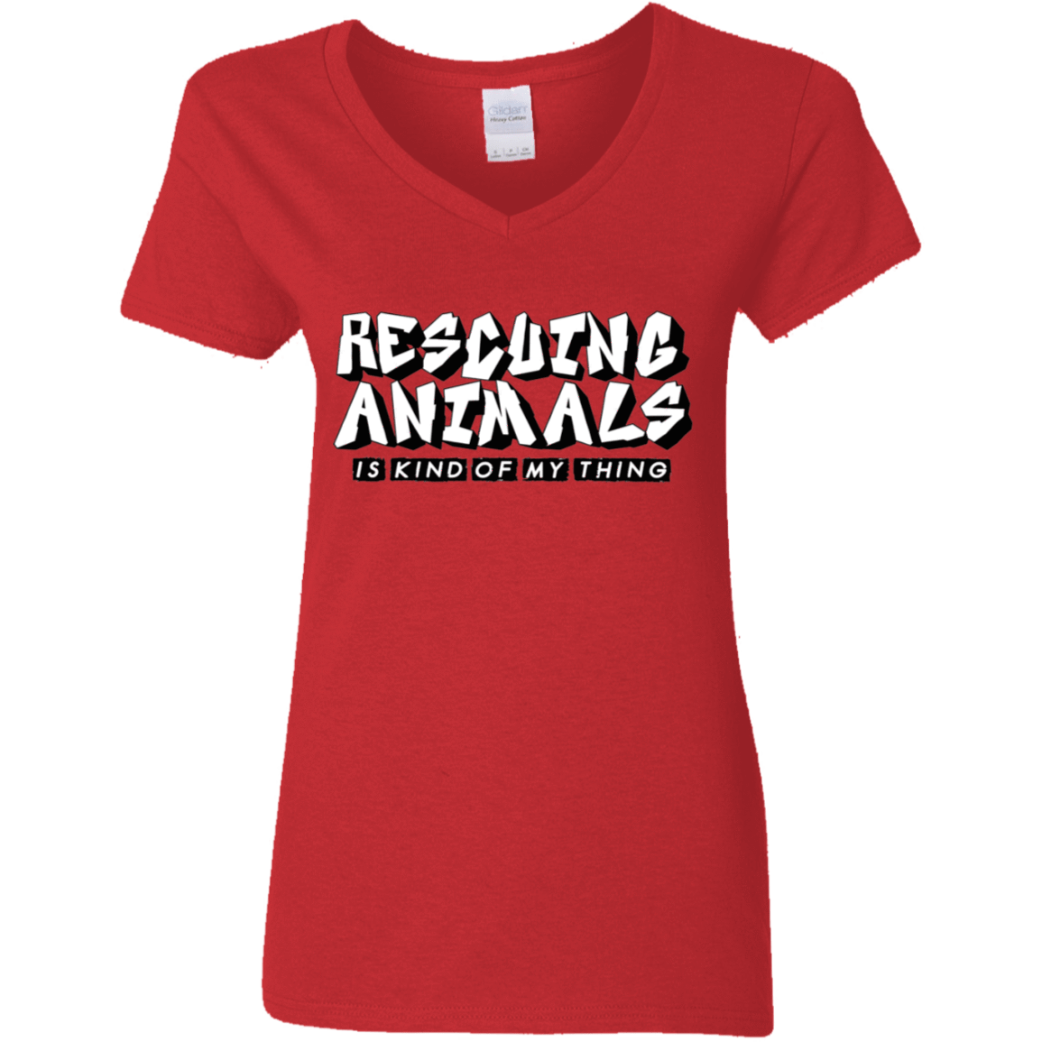 Rescuing Animals is My Kind Of Thing - Ladies V Neck.