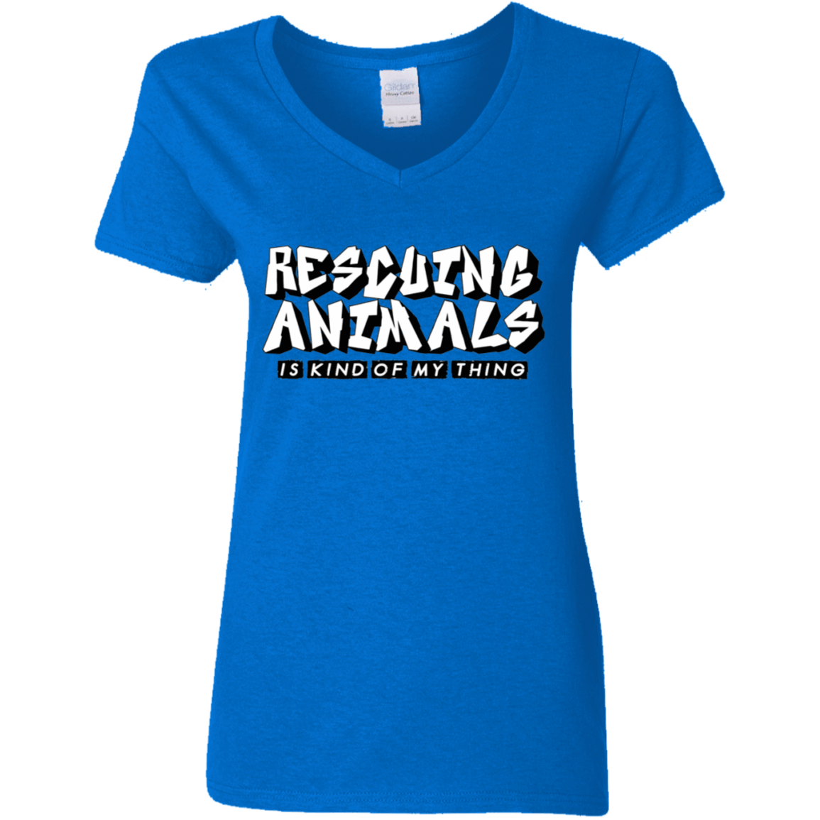 Rescuing Animals is My Kind Of Thing - Ladies V Neck.