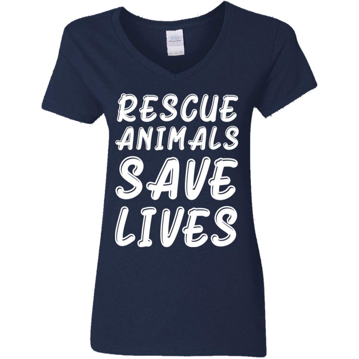 Rescue Animals Save Lives - Ladies V Neck.