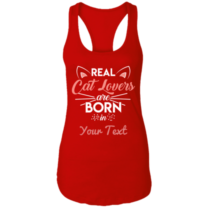 Personalized Real Cat Lovers - Ladies Racer Back Tank.