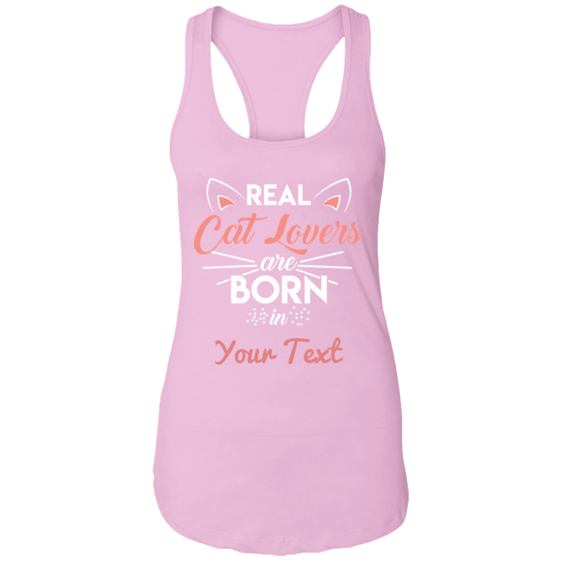 Personalized Real Cat Lovers - Ladies Racer Back Tank.