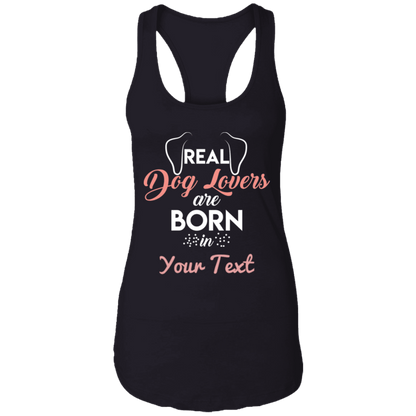 Personalized Real Dog Lovers - Ladies Racer Back Tank.
