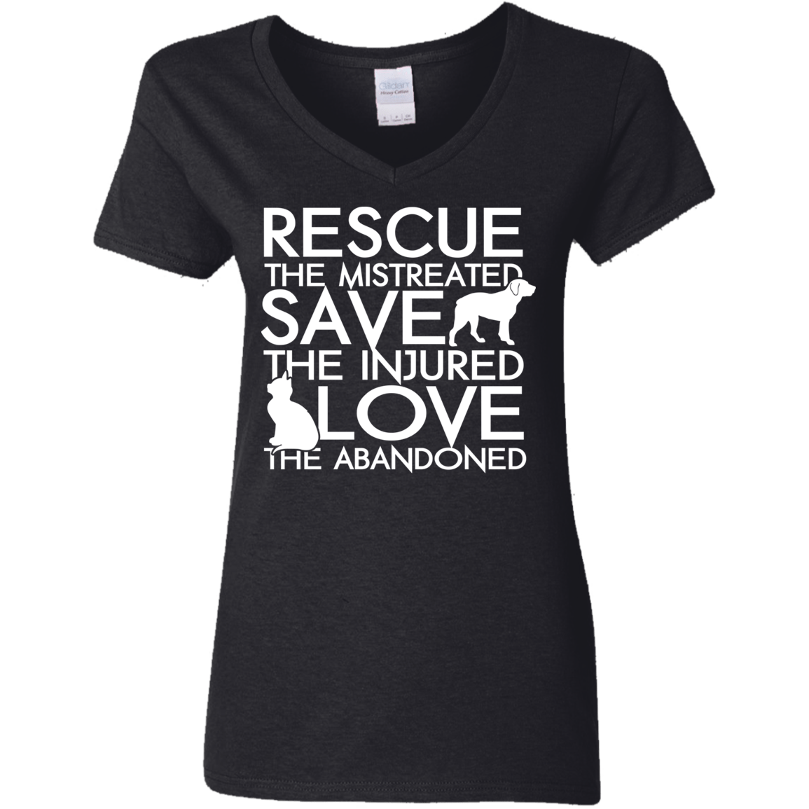 Rescue Save Love - Ladies V Neck.