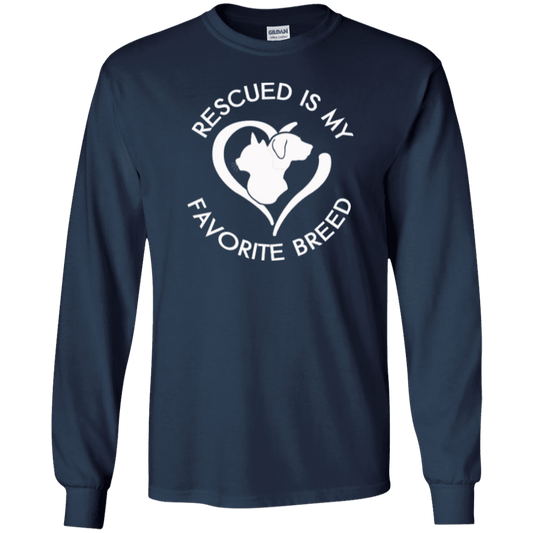 Rescued Is My Favorite Breed Logo - Long Sleeve T Shirt.