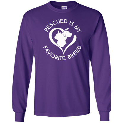 Rescued Is My Favorite Breed Logo - Long Sleeve T Shirt.