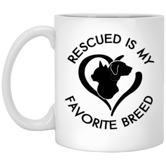 Rescued Is My Favorite Breed Logo - Mugs.