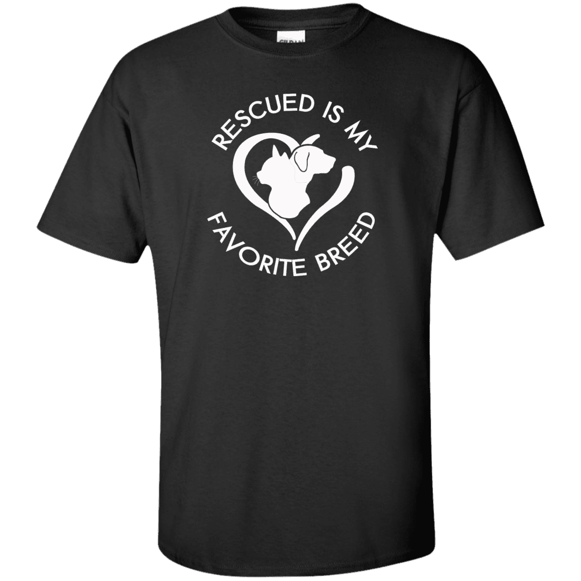 Rescued Is My Favorite Breed Logo - T Shirt.