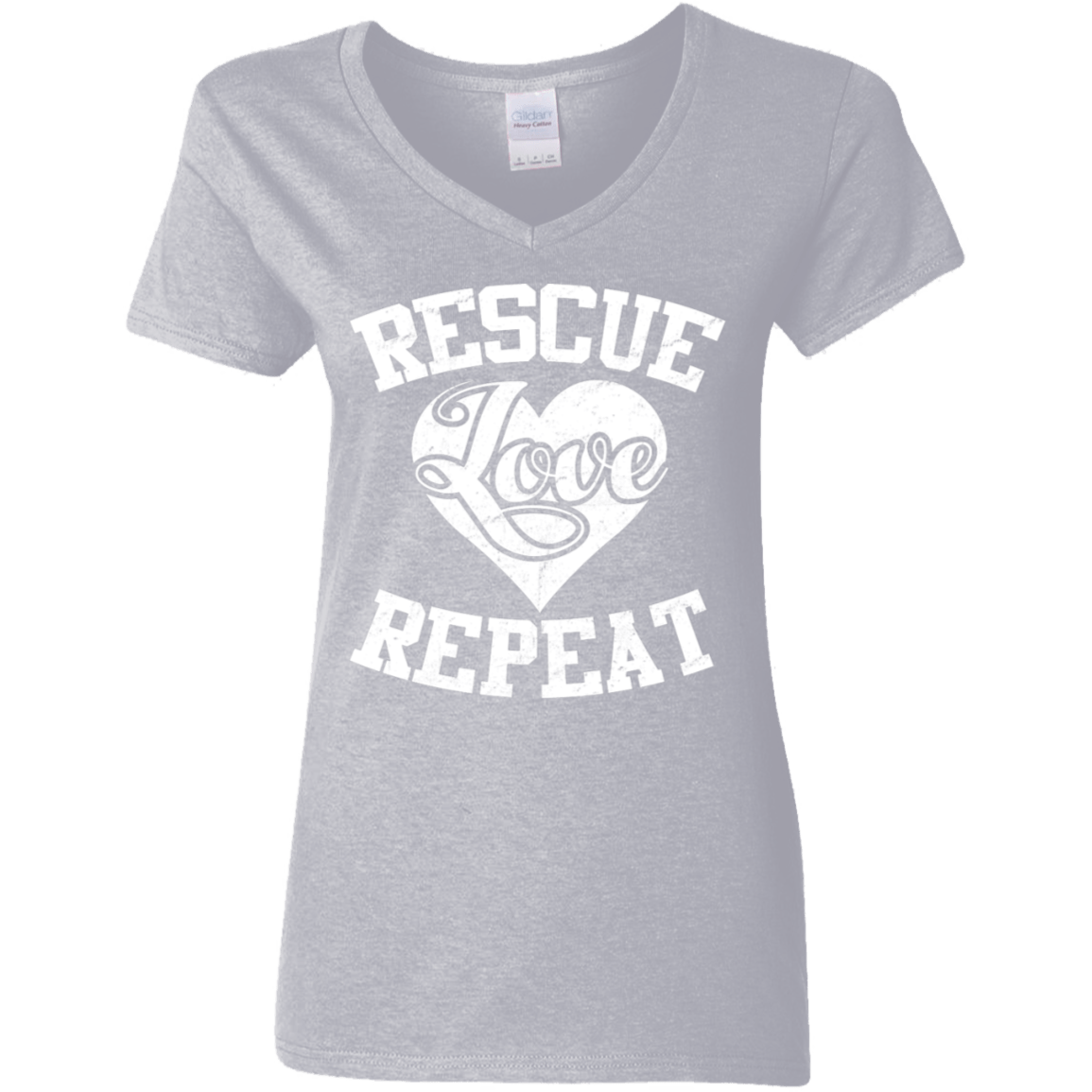 Rescue Love Repeat - Ladies V Neck.