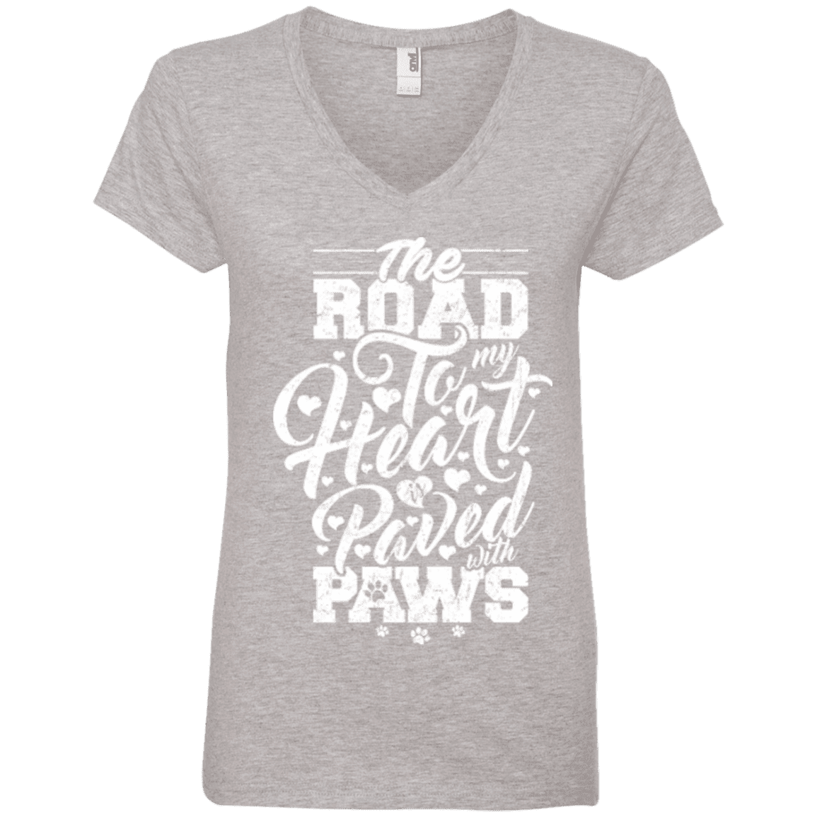 Road To My Heart Paved With Paws - Ladies V Neck.