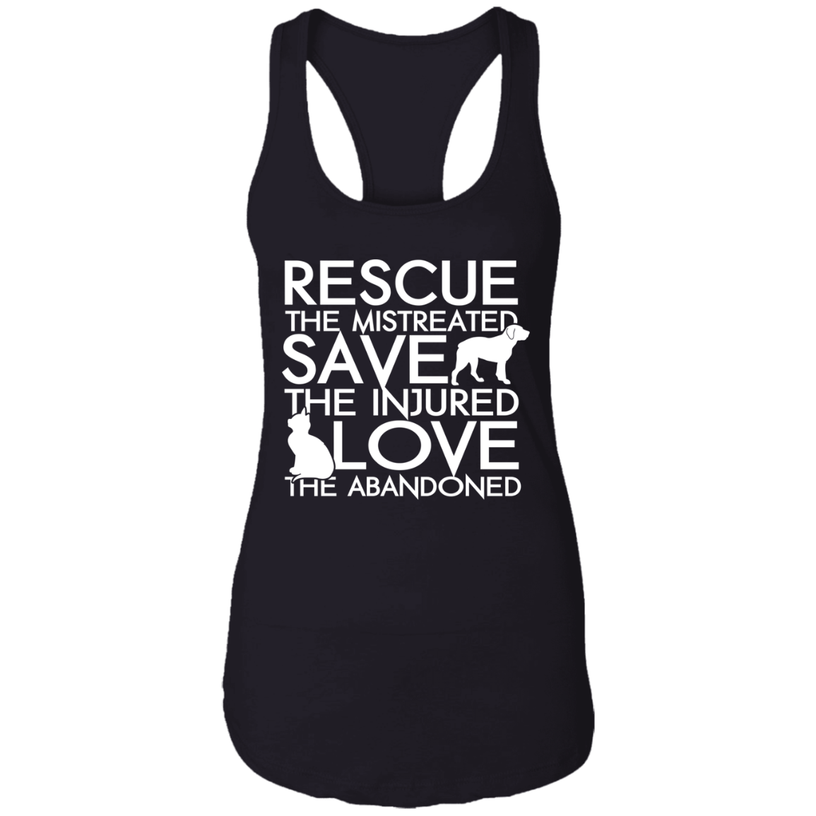 Rescue Save Love - Ladies Racer Back Tank.