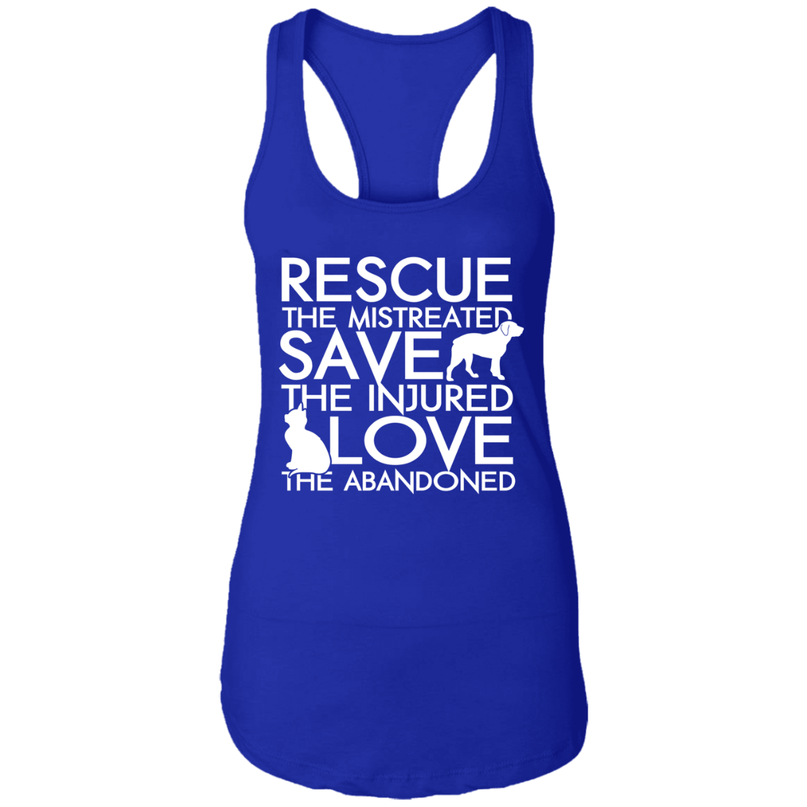 Rescue Save Love - Ladies Racer Back Tank.