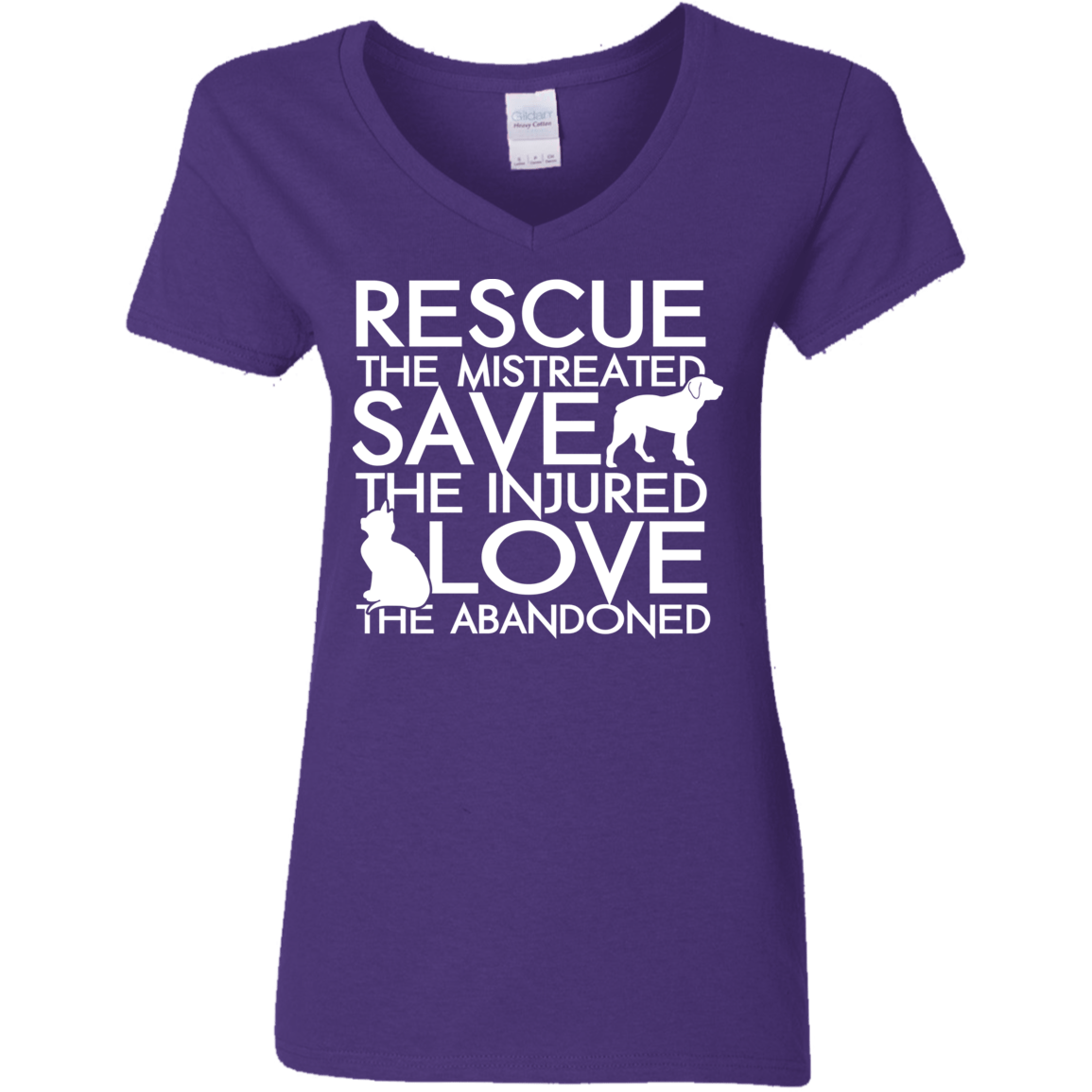 Rescue Save Love - Ladies V Neck.