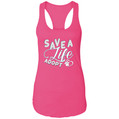 Save A Life Adopt - Ladies Racer Back Tank.
