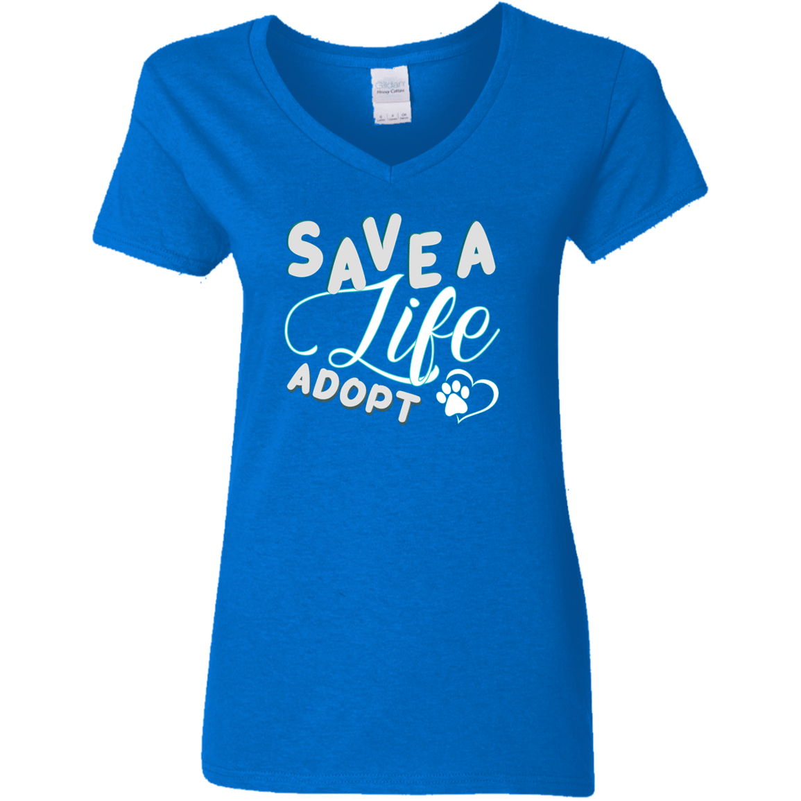 Save A Life Adopt - Ladies V Neck.