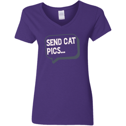 Send Cat Pics - Ladies V Neck.