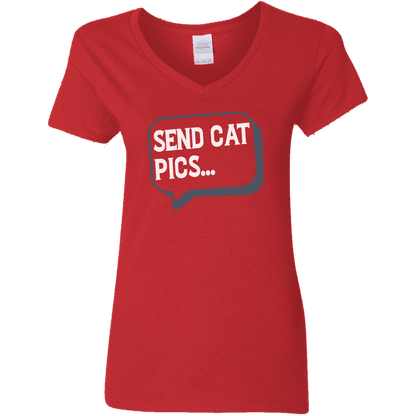 Send Cat Pics - Ladies V Neck.